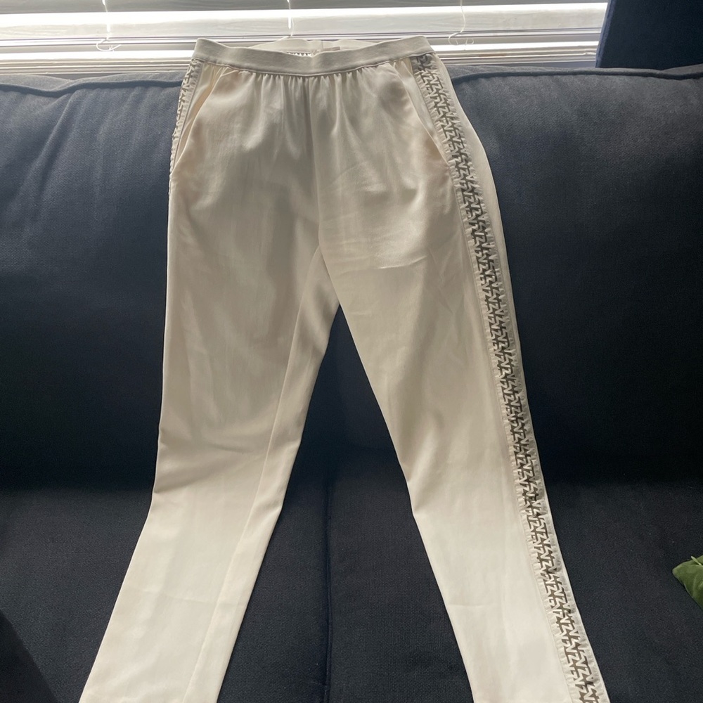 Zadig & Voltaire Paula Band White Logo Stripe Pants Size 34 XS Jogger Trousers
